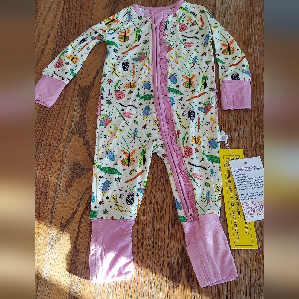 Poppy Kids Colorful Insect Print Baby Romper